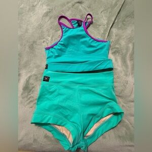 Kandi Kouture Vibrant Teal and Purple Set NWOT TS